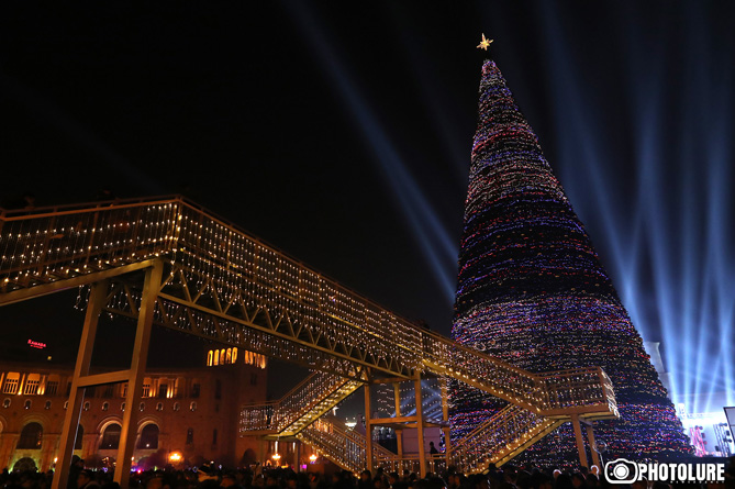 Lighting of the main Christmas Tree took place at the Republic Square of Yerevan, Armenia