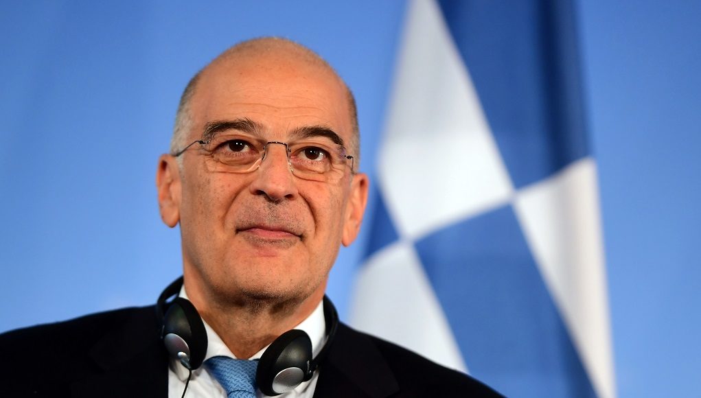 epa07846152 Greek Foreign Minister Nikolaos Dendias during a joint press conference with German Foreign Minister Heiko Maas (not in the picture) in Berlin, Germany, 16 September 2019. Greek Foreign Minister Dendias and German Foreign Minister Maas met for bilateral talks.  EPA/CLEMENS BILAN