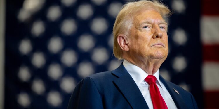 MINT HILL, NORTH CAROLINA - SEPTEMBER 25: Republican presidential nominee, former U.S. President Donald Trump pauses before speaking during a campaign rally at the Mosack Group warehouse on September 25, 2024 in Mint Hill, North Carolina. Trump continues to campaign in battleground swing states ahead of the November 5 presidential election. (Photo by Brandon Bell/Getty Images)