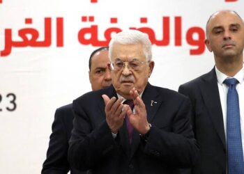 Palestinian Authority President Mahmoud Abbas attends the 32nd Palestinian Liberation Organization (PLO) Central Council session in Ramallah on April 23, 2025. Palestinian president Mahmud Abbas on April 23 urged Hamas to free all hostages in Gaza, saying their captivity provided Israel with "excuses" to attack the territory, as rescuers recovered charred bodies from an Israeli strike. (Photo by Zain JAAFAR / AFP)