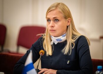 KYIV, UKRAINE - JANUARY 8: Minister of Foreign Affairs Of Finland Elina Valtonen talks during the meeting on January 8, 2025 in Kyiv, Ukraine. Finland assumed the chairmanship of the Organization for Security and Co-operation in Europe (OSCE) on Wednesday, January 1. The country will focus on upholding OSCE principles and supporting Ukraine. Minister of Foreign Affairs of Finland Elina Valtonen became the Acting Head of the OSCE. (Photo by Eduard Kryzhanivskyi/Ministry of Foreign Affairs of Ukraine/Global Images Ukraine via Getty Images)