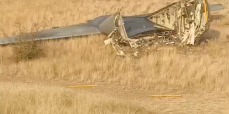 Wreckage lies at the site of the Turkish C-130 military cargo plane crash near the Azerbaijani border, in Sighnaghi municipality, Georgia, November 11, 2025, in this still image taken from video. 1TV.Georgia/Handout via REUTERS