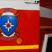 5767007 29.01.2019 Эмблема МЧС России на двери пожарной автоцистерны возле пожарной части МЧС в Тамбове. Алексей Сухоруков / РИА Новости