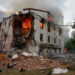 Firefighters work at the site of a building hit by a Russian drone strike, amid Russia's attack on Ukraine, in Kharkiv, Ukraine June 7, 2025. REUTERS/Sofiia Gatilova     TPX IMAGES OF THE DAY