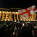 Demonstrators hold a rally to protest against a bill on "foreign agents", near Georgian Parliament building, in Tbilisi, Georgia, May 13, 2024. REUTERS/Irakli Gedenidze