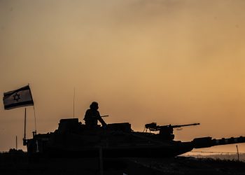ISRAEL - OCTOBER 12: Israeli tanks move near Gaza border as Israeli army deploys military vehicles around the Gaza Strip, Israel on October 12, 2023. (Photo by Mostafa Alkharouf/Anadolu via Getty Images)